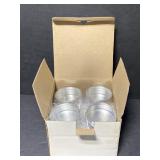 Lot of 12 new clear top metal containers