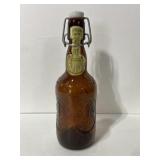 Vintage Grolsch lager beer glass growler