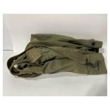 Vintage army green top load duffle bag