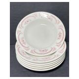 Lot of 6 homer Laughlin red pattern saucers