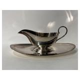 Vintage CG & co silver gravy boat w/ saucer