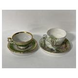 Lot of vintage hand painted bone china teacups