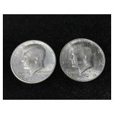 Kennedy half dollars 1971 & 1974