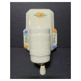 Vintage floral ceramic wall light fixture