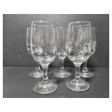 Five small wine glasses