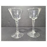 Pair of glass sherry glasses