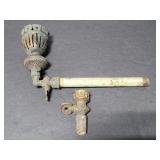 Two pieces of antique metal hardware