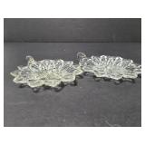 Two cut glass candle holders