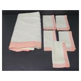 Vintage diamond pattern table linens