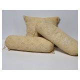 Vintage crochet covered throw pillows