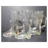 Trio of Frankenmuth glass boot mugs