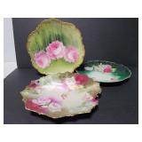 Antique decorative plate trio