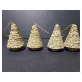 Set of 4 woven tree ornaments