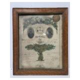 Framed antique marriage license