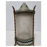 Unique glass and metal shade lantern piece