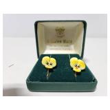 Charles Rose Bone China clip on earrings w/ box