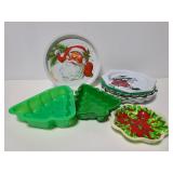 Vintage plastic holiday molds, plates and more