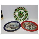 Three vintage Holiday trays