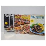 Four unopened food magazines