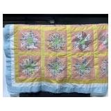 Hand sewn pastel quilt top blanket