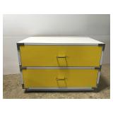 Vintage yellow & white laminate dresser chest