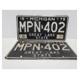 Pair of matching 1979 Michigan License Plates