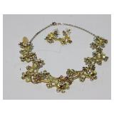 Vintage Cara NY rhinestone necklace/earring set