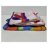 Eleven vintage scarves