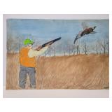 Large pheasant hunter art