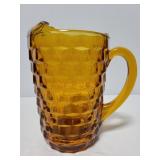 Amber glass geometric pitcher