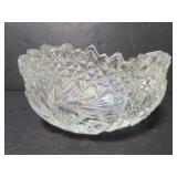 Clear carnival glass bowl