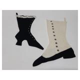 Two vintage felt boot stockings