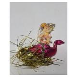 Vintage angel on flamingo ornament