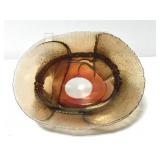 Petite art glass bowl - signed Coleman
