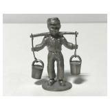 Miniature Artil tin water pail boy figure