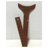 Old advertising inseam sleeve measuring device