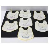 Days of the Week cloth vintage baby bibs