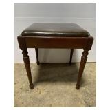 Vintage leather top storage bench