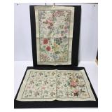 Pair of Country Life Irish linen tapestries