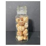 Vintage planters peanut glass jar w/ shells