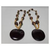 Pair of nut bead necklaces