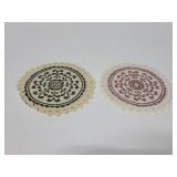 Two vintage embroidered doilies