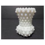 Fenton glass milk glass hobnail mini vase