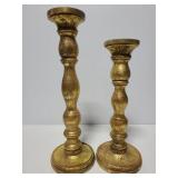 Two wood candle pillars