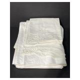 Antique embroidered cotton twin sheet set