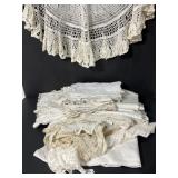 Huge lot antique lace table linens