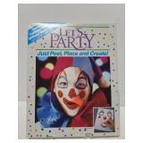 Vintage clown face applique