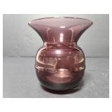 Small purple glass vase