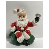 Vintage painted plaster Santa w/ bell