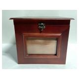 Dark stained wood photo frame box